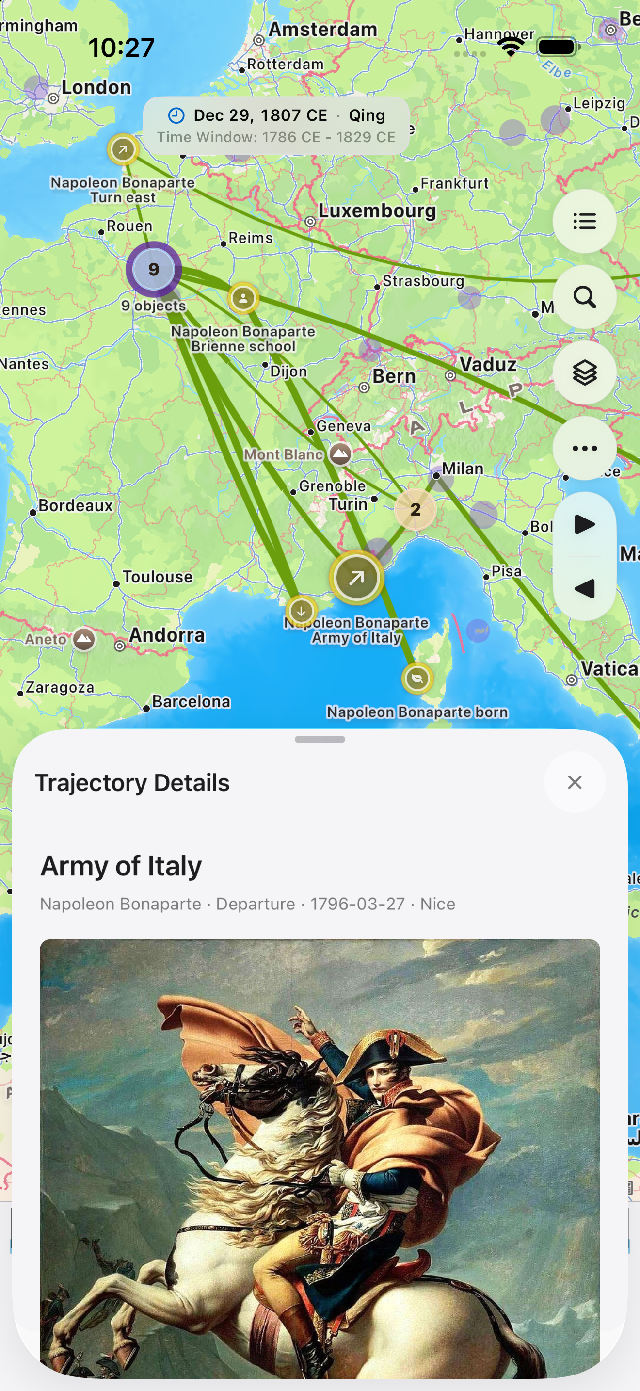 ChronosMap on iPhone