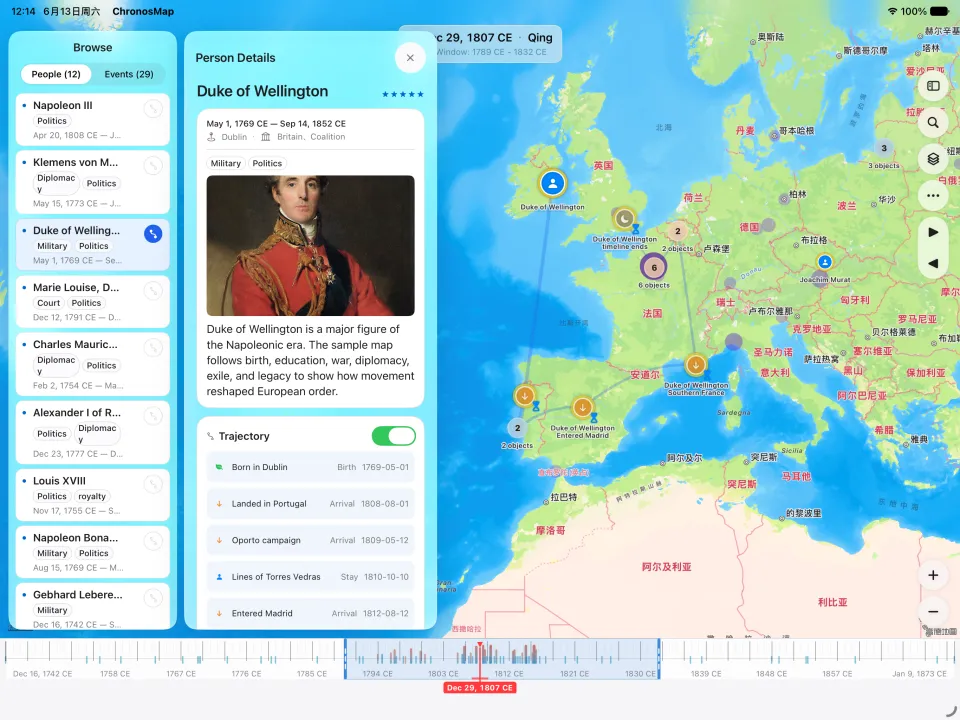 ChronosMap on iPad